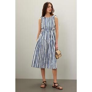 Marie Oliver Blue Elenora Dress Size M with Discoloration and Stains